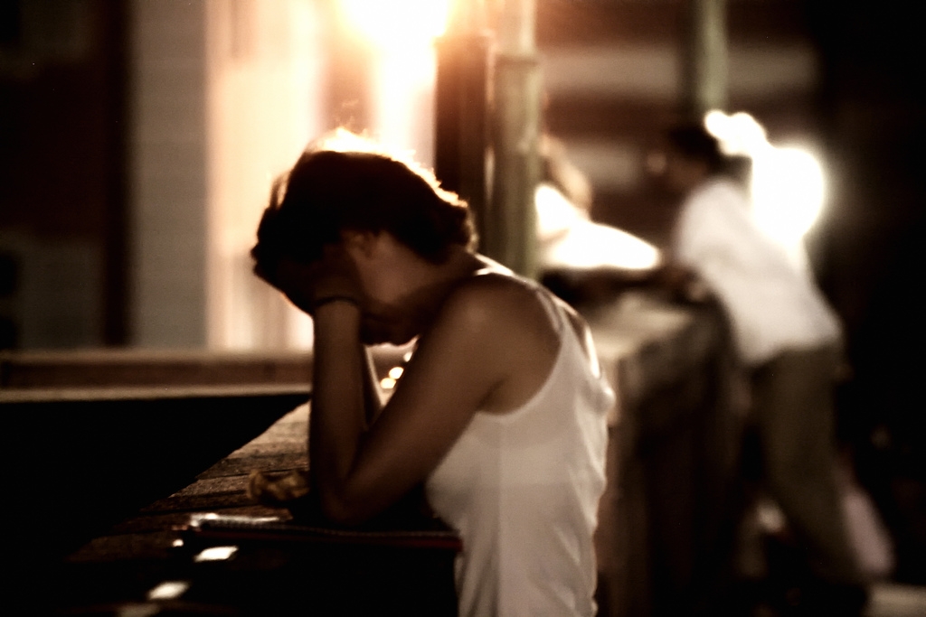 a photo of a hopeless woman