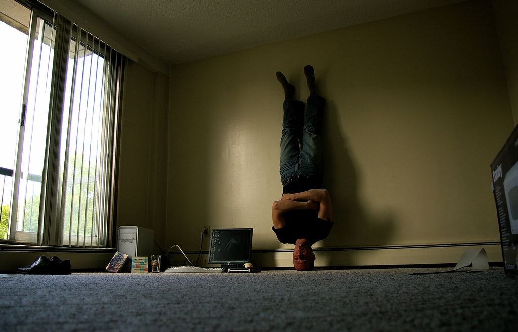 a photo of a man not knowing what to do