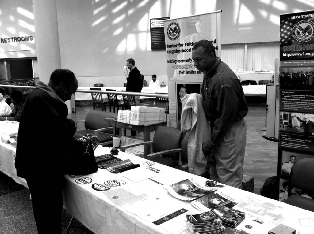 Volunteers interact with homeless and at-risk veterans at this year’s Winterhaven Homeless Stand Down.