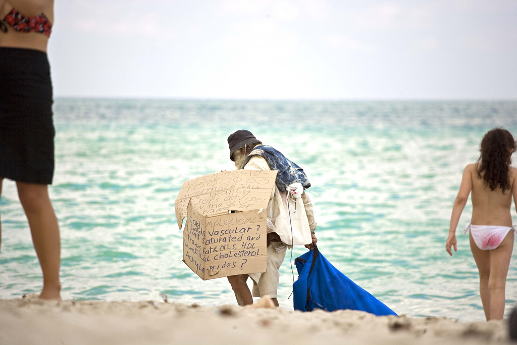 This is a photo of a homeless person in Forida