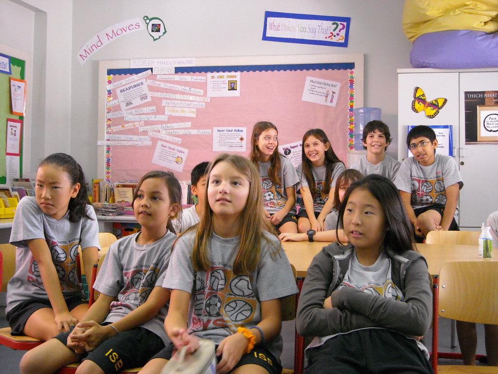 A classroom full of children.