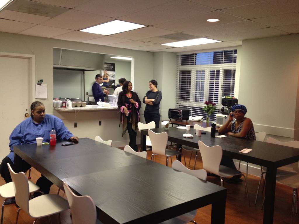 Women gathered in kitchen