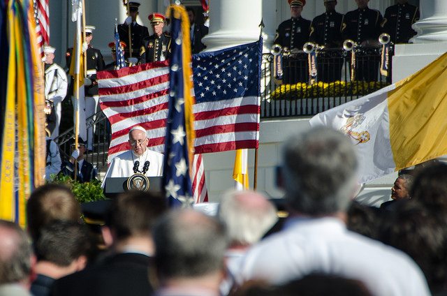 Image of Pope Francis at the White House.