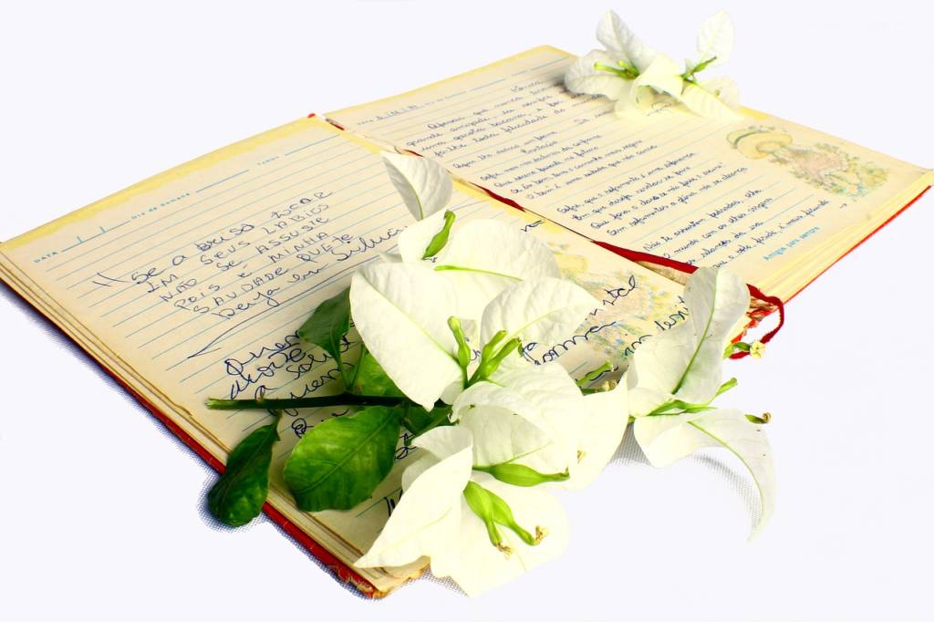 The photo shows a beautiful poem book.