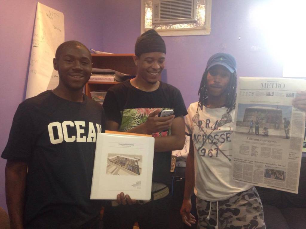Antwan Williams, Willis Little and Burke Davis give a walking tour of Ivy City.