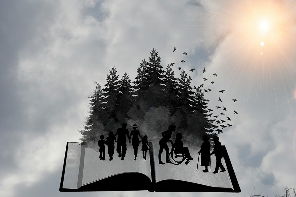 A photo of a book holding contents of life.
