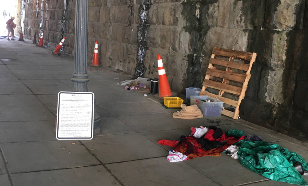 A photo of the encampment in northeast Washington after it was torn down