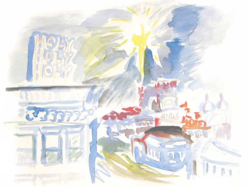 cityscape illustration of MOUNT VERNON SQUARE, 1941