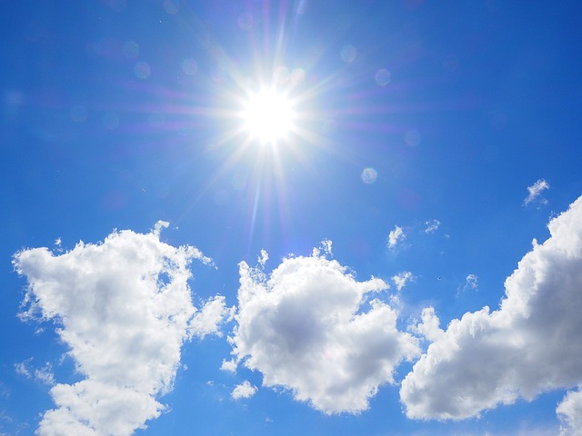 A picture of clouds and the sun.