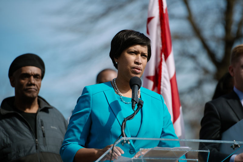 Photo of Mayor Bowser speaking at a podium