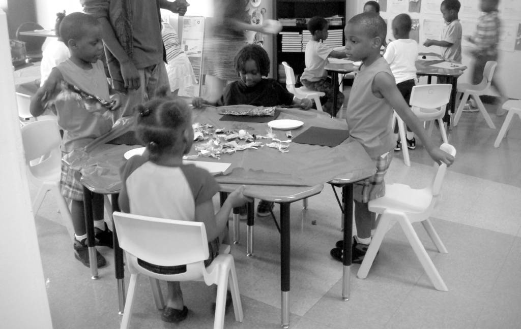 Horton’s Kids enjoy arts and crafts in between their reading and math work.