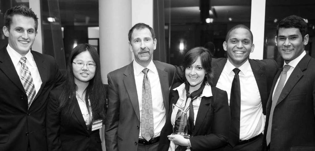 The Challenge winners, from Florida State University, with Street Sense executive director Brian Carome.