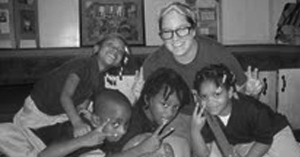 Rachel Davidson with some Little Friends of Peace in the Peace Room.