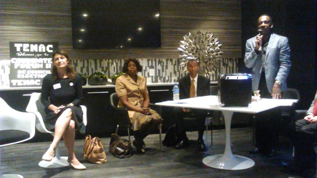 A photo of several of the candidates participating in the TENAC forum