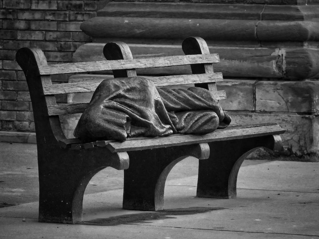 Sculpture located at a church entrance captured July 14th, 2018 in Milwaukee, Wisconsin; USA.