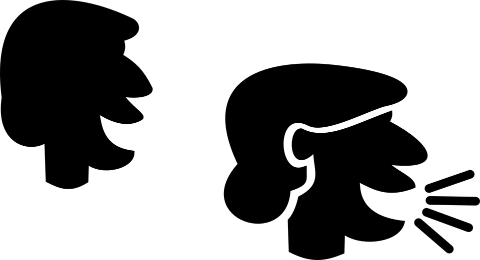 An illustration of a woman talking.