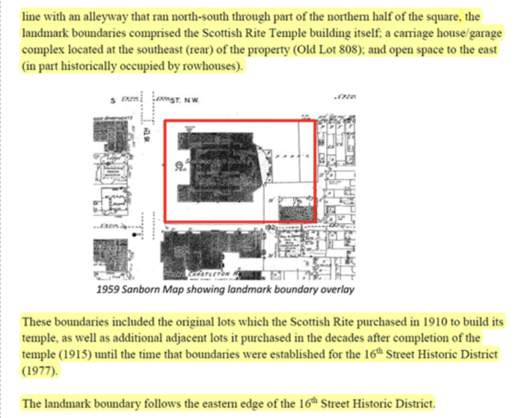 Image of the initial landmark boundary the HPO sent to DelleDonne