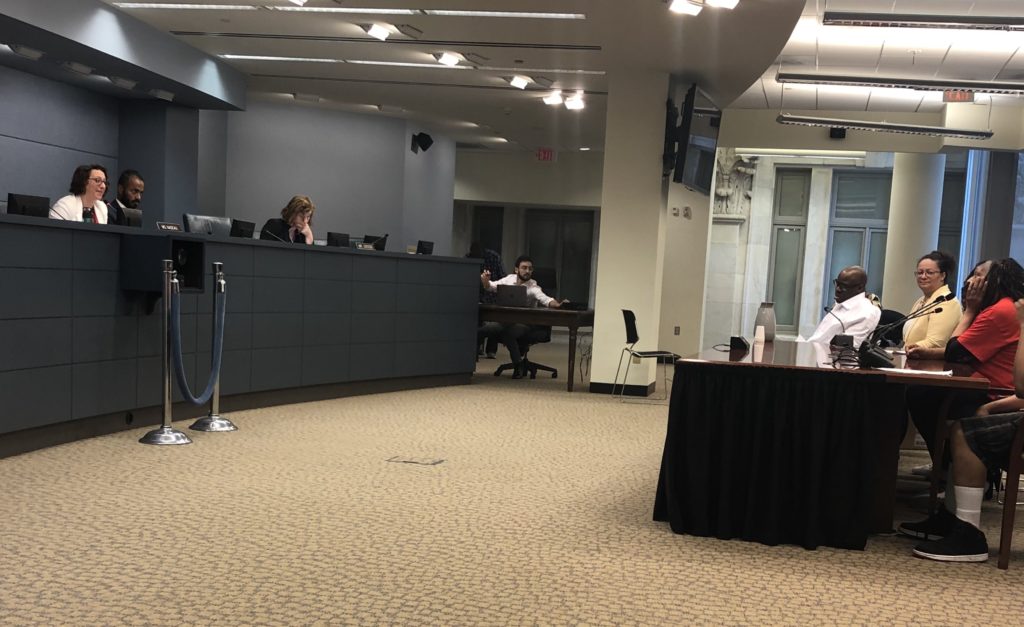 Photo of Councilmember Brianne Nadeau leading a public hearing on the Direct Support Professional Payment Rate Act of 2019