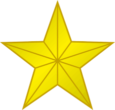 A photo of a cartoon star.