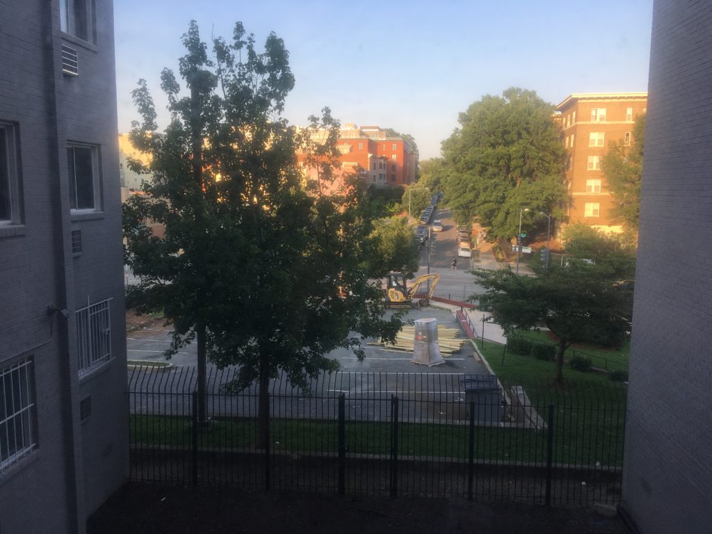 The view of the courtyard from 1420 Clifton St NW