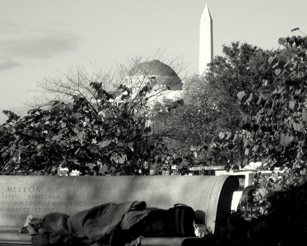 Photo of person experiencing homelessness in D.C.
