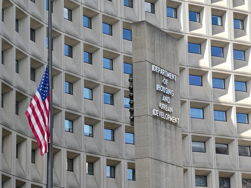 The outside of the Department of Housing and Urban Development in Washington D.C.