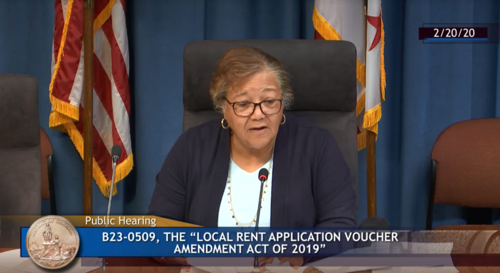 Anita Bonds member of the DC city council speaking at hearing