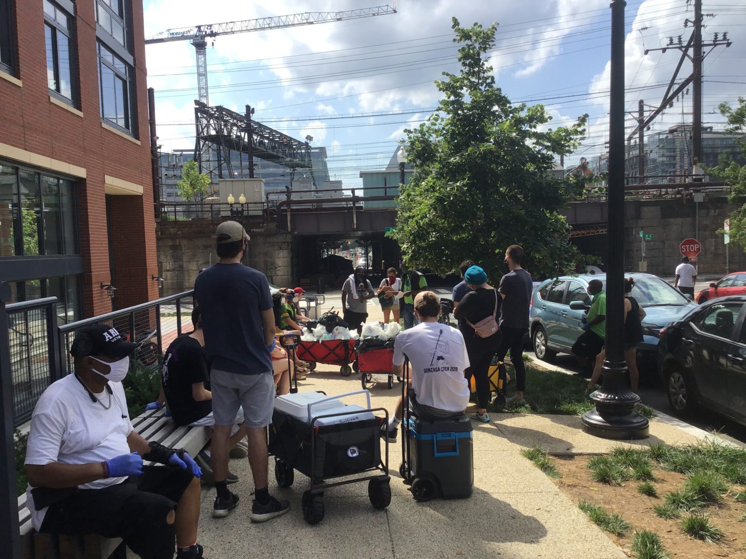 Photo of activists gathered in the NoMa neighborhood