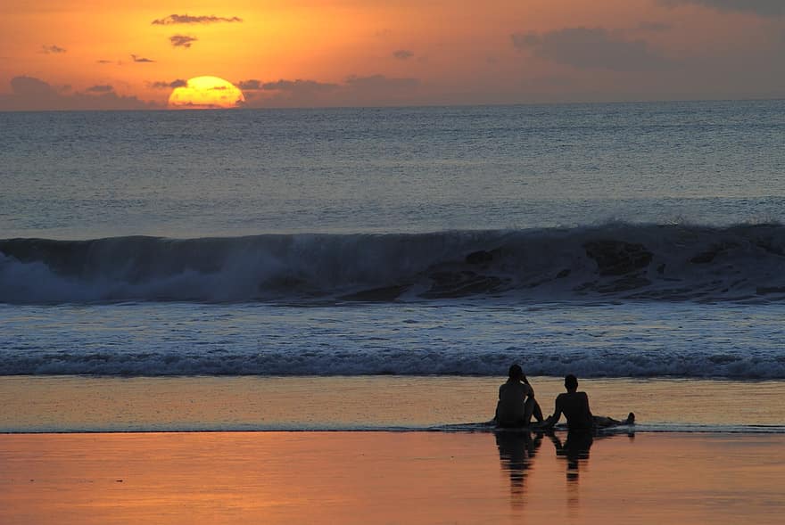Photo of sunset on a beach