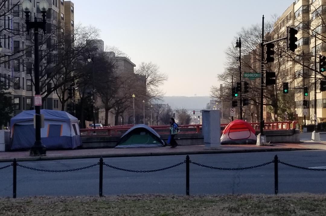 Photo of tents in Washington Circle