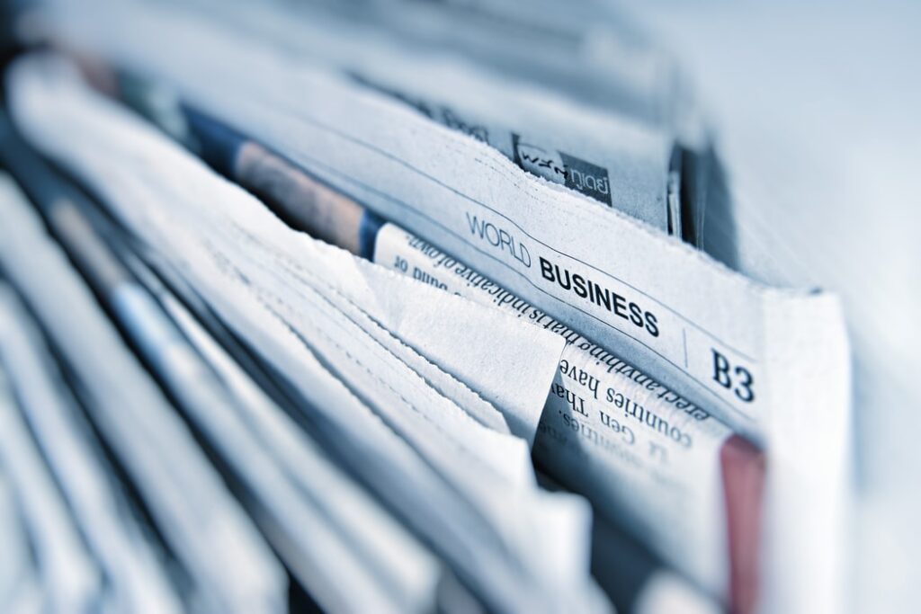 A pile of newspapers.