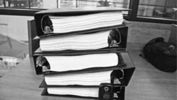 Photo of a print out of the new health care reform bill.