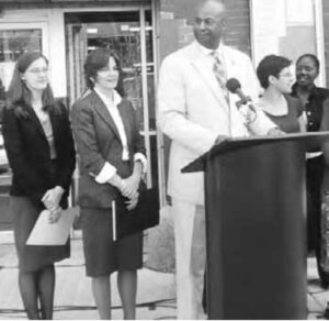 Photo of DC Councilperson Brown speaking.