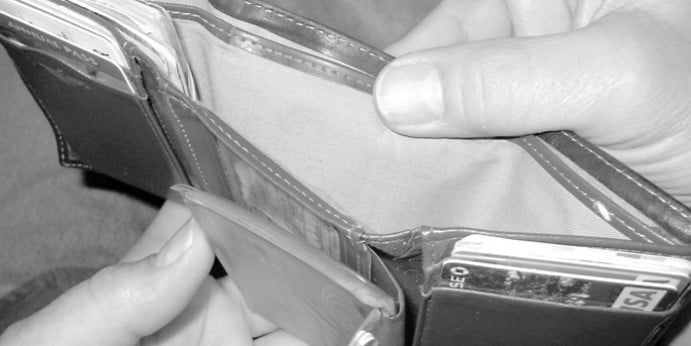 Photo of an empty wallet.