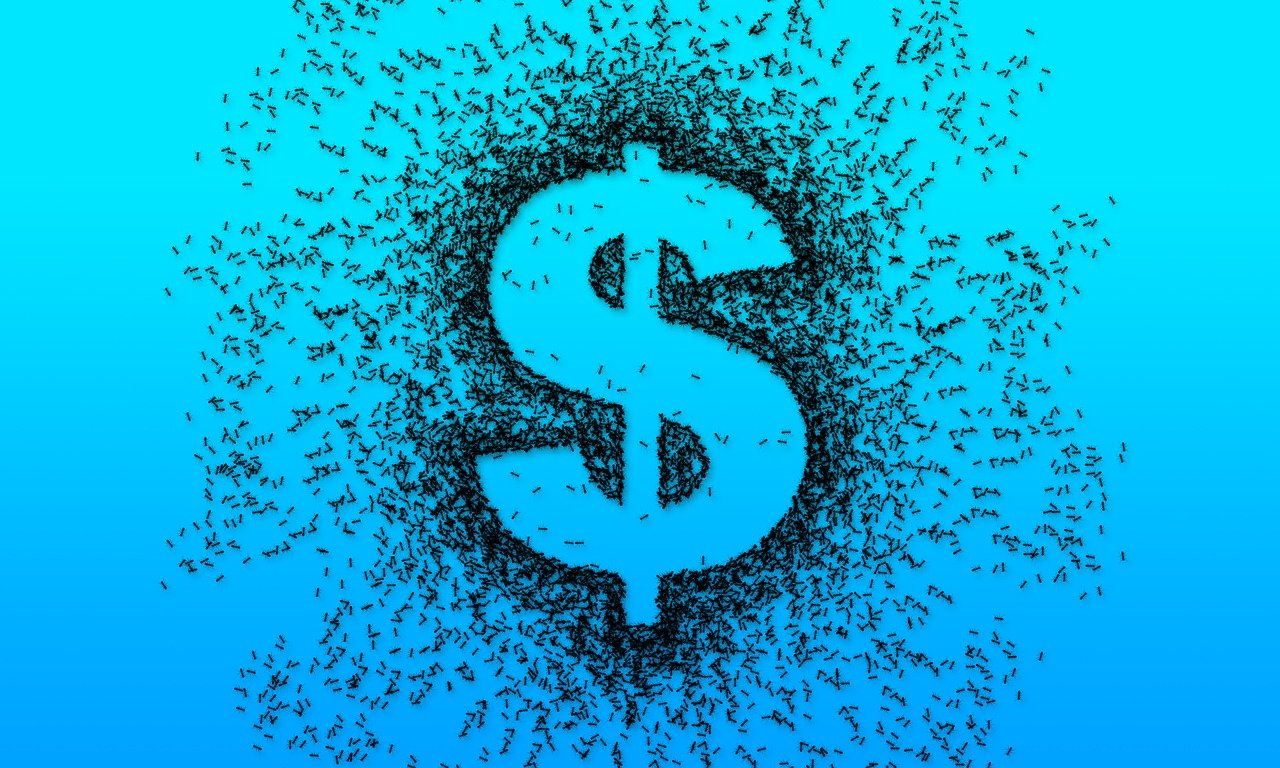 An image of a dollar sign made from magnetic shavings.