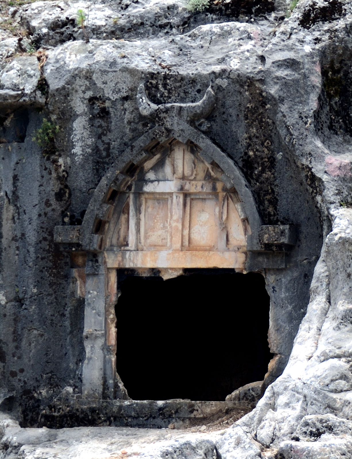 Photo showing a tomb in the ruins of the ancient Lycian city of Pinara