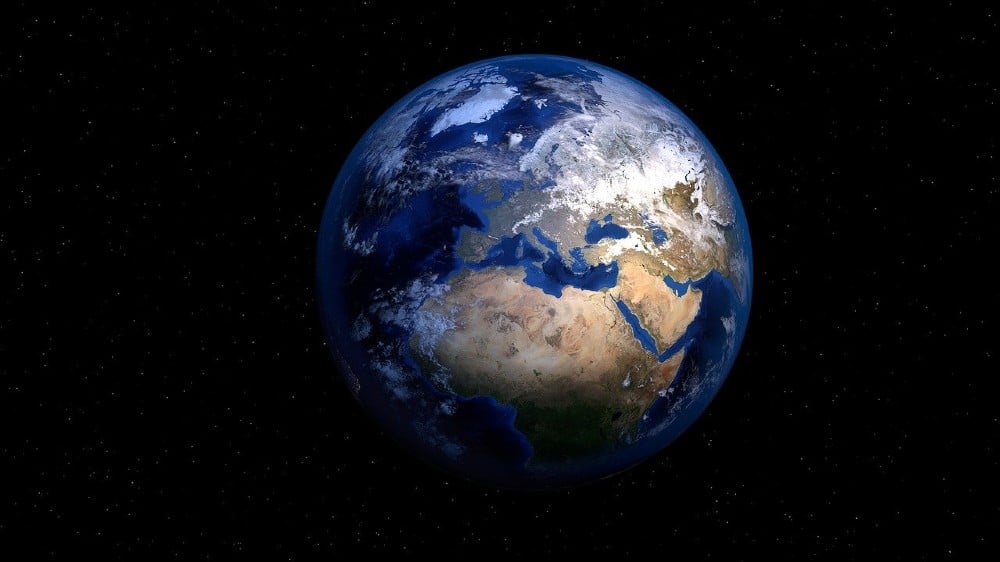 Artistic rendition of the Earth viewed from space.
