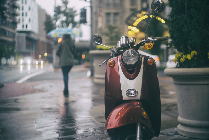 M Street NW on a rainy day.