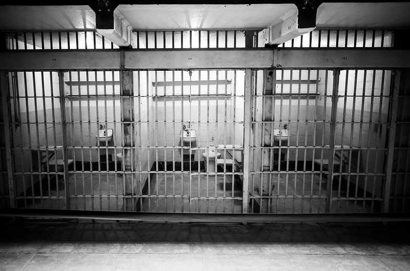 Photo of a row of prison cells