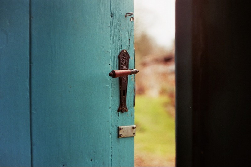 Photo of a door opening