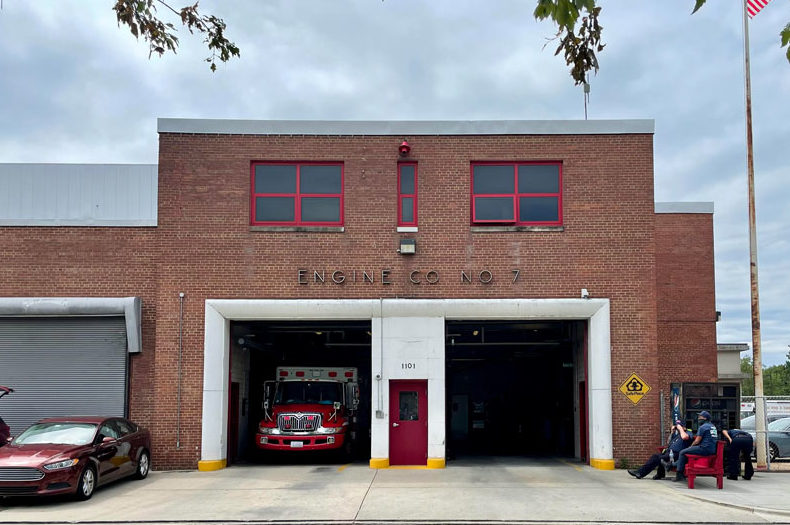 Photo of a fire truck repair shop in DC.