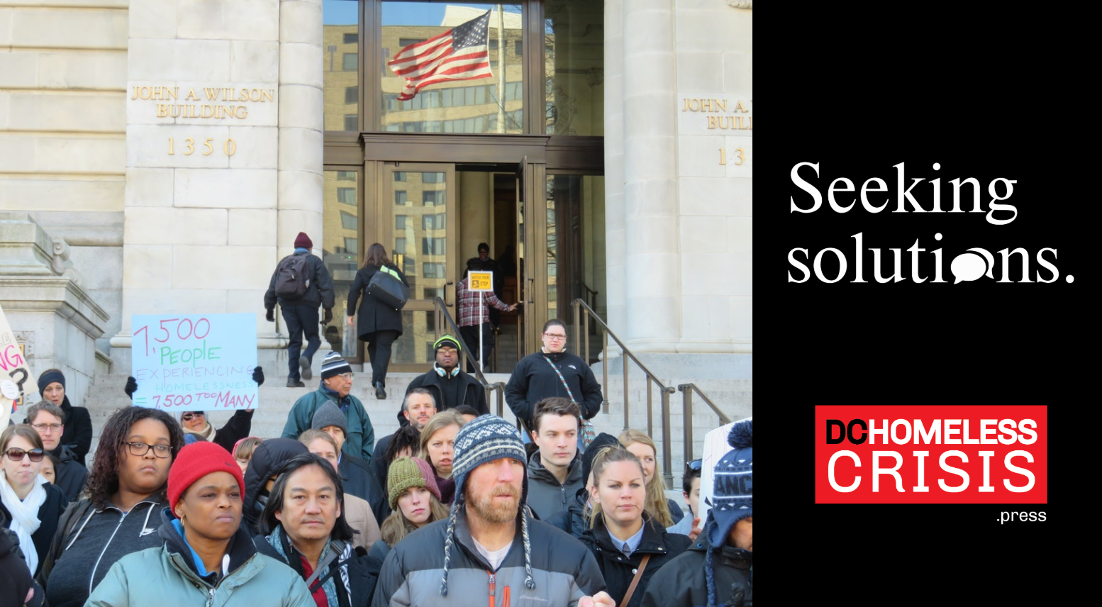 "seeking solutions" and the DC Homeless Crisis logo
