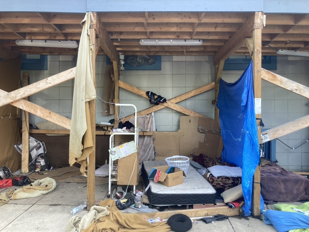 An encampment outside the CCNV